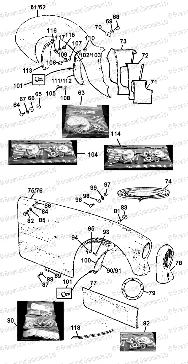 Front & Rear Wings. Splash Panels & Fixings Front & Rear Wings. Splash Panels & Fixings