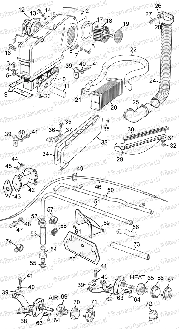 Heater assembly. Valves. Cables & controls Heater assembly. Valves. Cables & controls