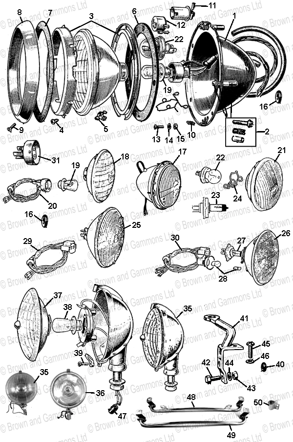 Headlamps. Fog & Spot Lamps & Brackets Headlamps. Fog & Spot Lamps & Brackets