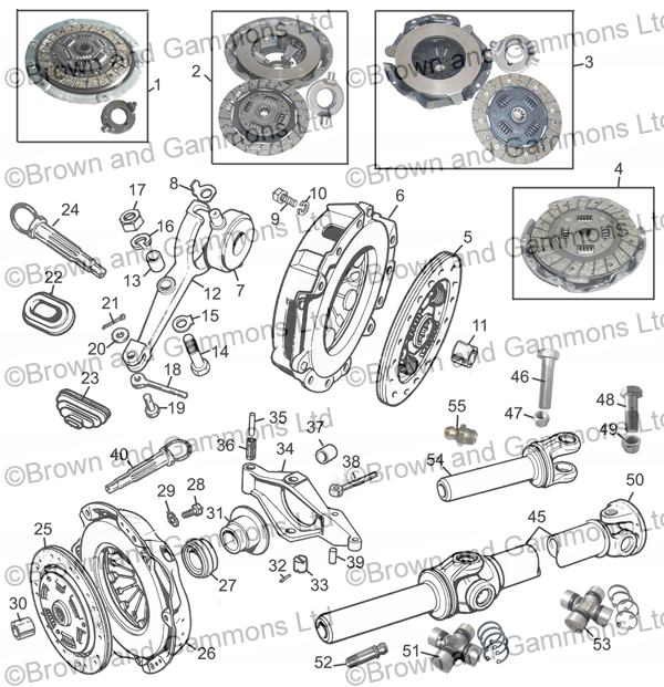 Clutch & Propshaft components 1275/1500