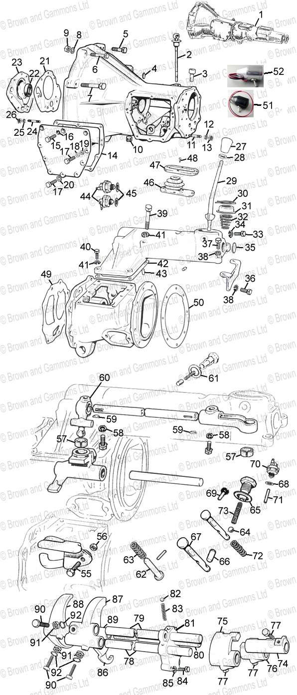 Gearbox & Selectors 3 Synchro with Overdrive Gearbox & Selectors 3 Synchro with Overdrive