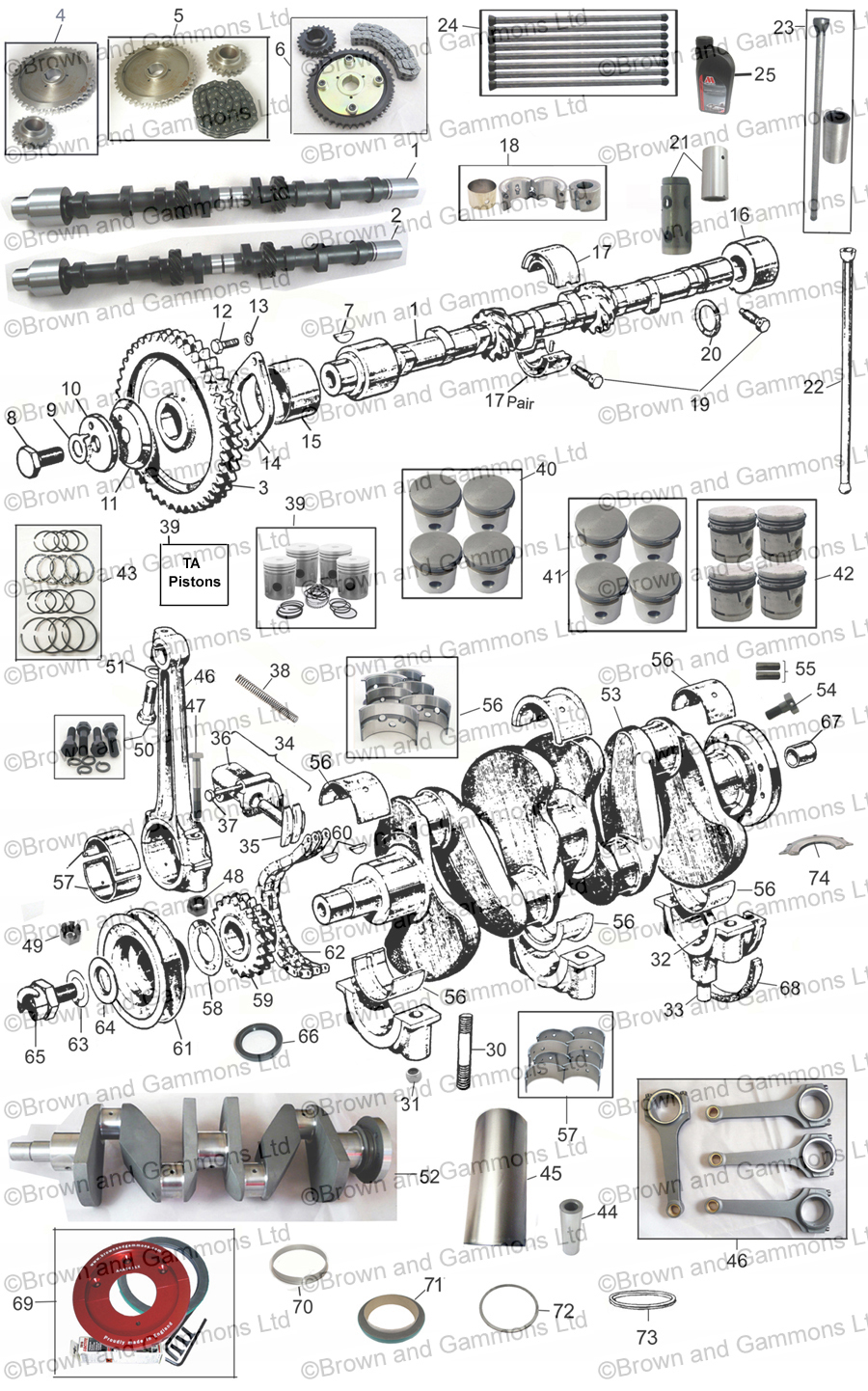 Engine internal parts Engine internal parts