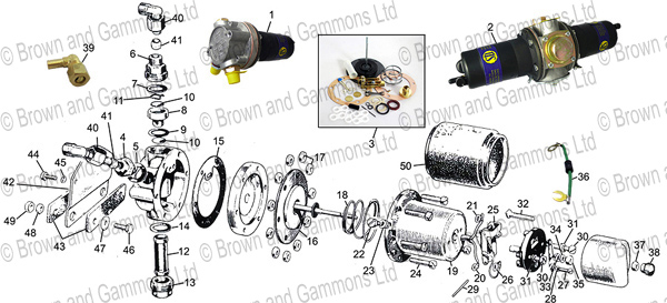 Fuel pump & parts - Carburettor & Fuel System - MGA - Classic MG ...