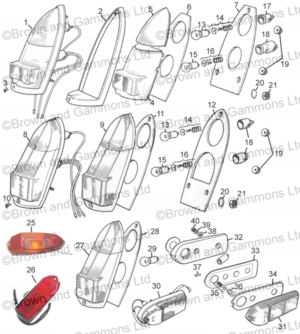 Lamps - Rear Indicator Flasher Marker - Exterior - MGB - Classic MG ...