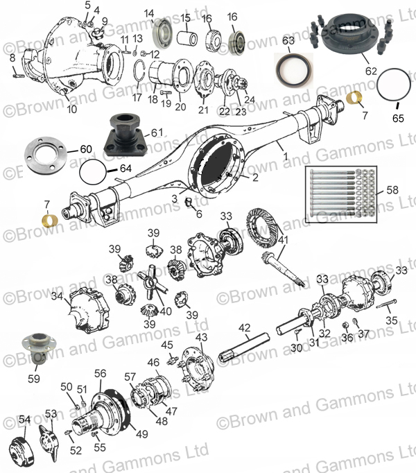 Extended Rear Axle Diff Rear Axle - Rear Axle Diff & Propshaft - TA TB and TC - Classic MG ...