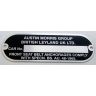 AUSTIN MORRIS CHASSIS PLATE