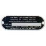 M.G. CAR CO. CHASSIS PLATE