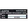 AUSTIN CHASSIS PLATE