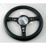 STEERING WHEEL 14 INCH DISHED BLACK LEATHER