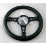STEERING WHEEL 13 INCH FLAT BLACK  LEATHER