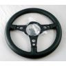 STEERING WHEEL 14 INCH FLAT BLACK LEATHER