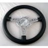STEERING WHEEL 15 INCH FLAT POLISHED LEATHER