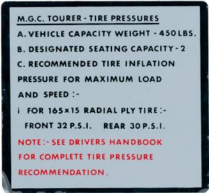 TIRE PRESSURE MGC USA