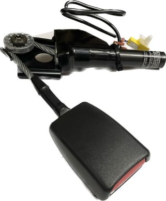 Seat Belt short end with stalk & pre-tensioner RH Ash Grey