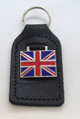 BLACK KEY FOB WITH UNION JACK