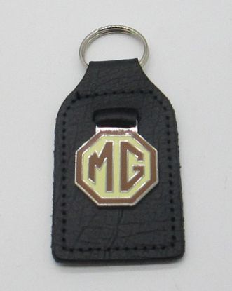 Key Fob Black with MG in Brown/Cream