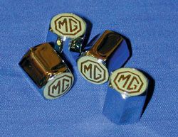 MG valve cap Chrome  Brown-Cream badge