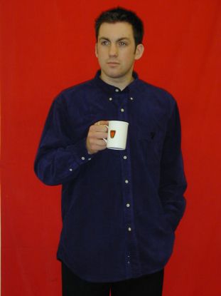 NAVY CORDUROY SHIRT SMALL