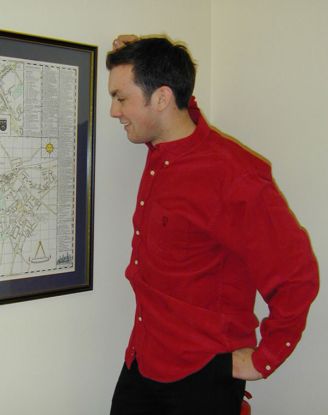 RED CORDUROY SHIRT MEDIUM