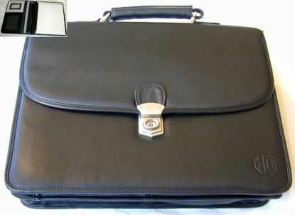 ROVER BLK LEATHER ATTACHE CASE