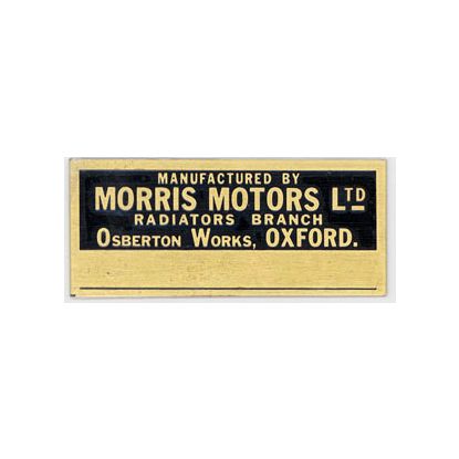 MORRIS brass raditor plate MGA-MGTF