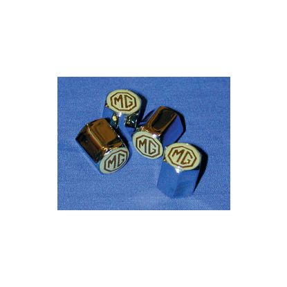 MG valve cap Chrome  Brown-Cream badge