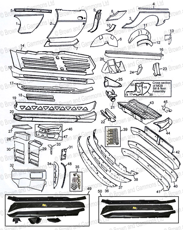 Mg Midget Repair Panels 81