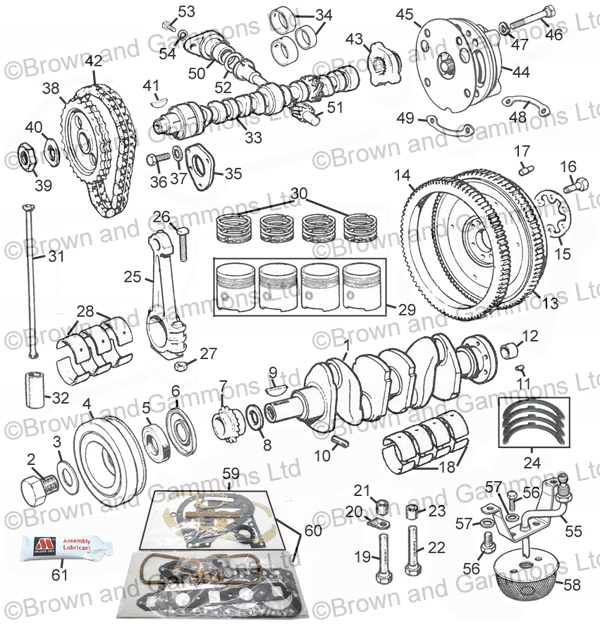 Austin Healey Sprite MG Midget 1098cc 1.75" Crank  Main Bearings Vandervell STD