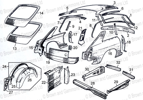 Image for MGB GT unique body panels
