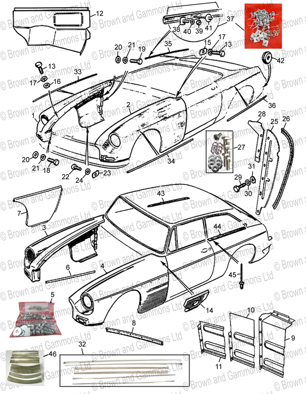 Image for Front Wings & fittings - Roadster & GT