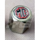 Image for MG Valve cap chrome Black-Red