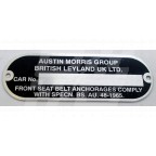 Image for AUSTIN MORRIS CHASSIS PLATE