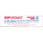Image for REPLACEMENT PARTS LABEL