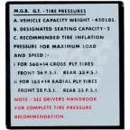 Image for TIRE PRESSURE MGB GT TO 1975