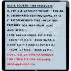 Image for TIRE PRESSURE MGB RDST TO 1975
