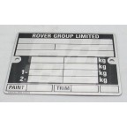 Image for Chassis plate MG/Rover