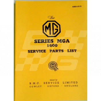 Image for MGA 1600/1600 MK11 PARTS LIST