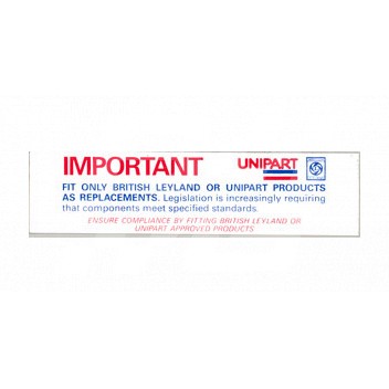 Image for REPLACEMENT PARTS LABEL