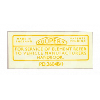 Image for COOPERS REAR A/CLNR LABEL