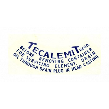 Image for TECALEMIT OIL FILTER LABEL