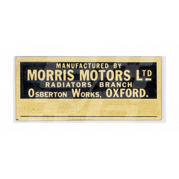 Image for MORRIS brass raditor plate MGA-MGTF