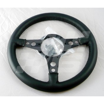 Image for STEERING WHEEL 15 INCH FLAT BLACK LEATHER