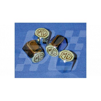 Image for MG valve cap Chrome  Brown-Cream badge
