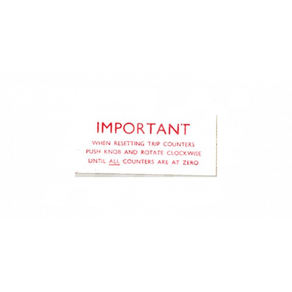 Image for SPEEDOMETER LABEL