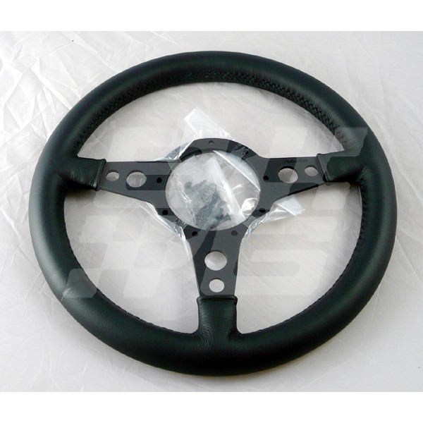 Image for STEERING WHEEL 14 INCH FLAT BLACK LEATHER