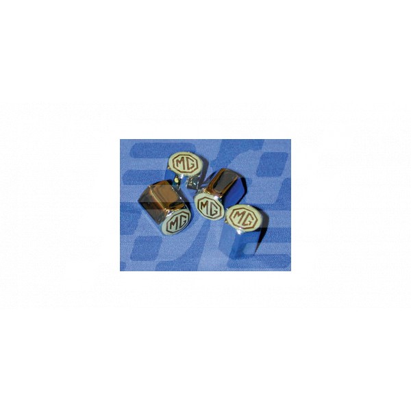 Image for MG valve cap Chrome  Brown-Cream badge