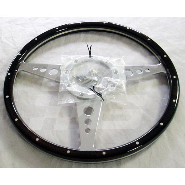 Image for 14 inch Dark Wood Steering Wheel